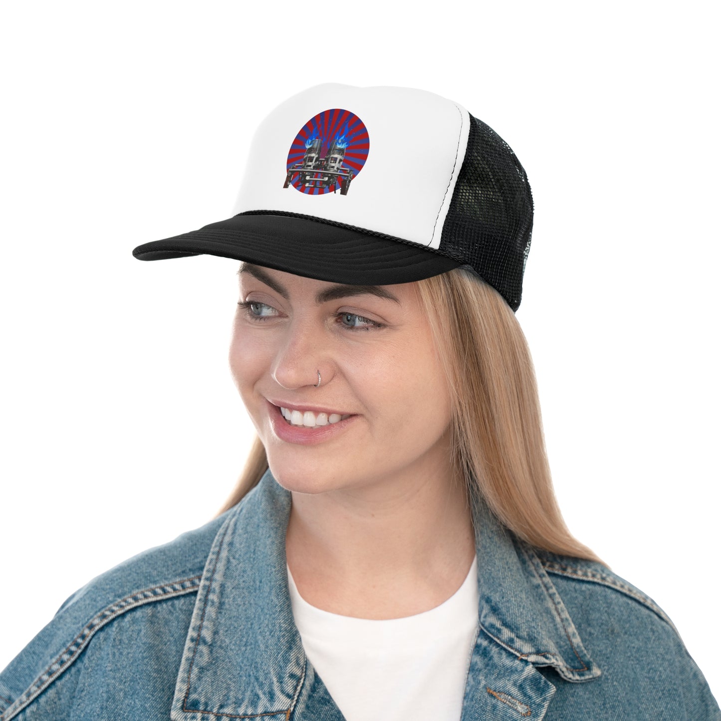 Dual Burner Burst Trucker Cap